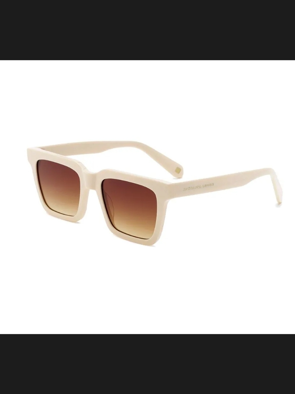 Carolina Lemke Berlin Women’s Cream Square Sunglasses with Brown Gradient Lenses